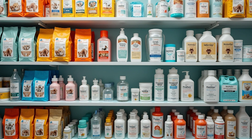 Estoque de produtos para uso animal