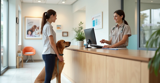 Recepcionista fidelizando cliente