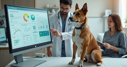 Veterinário fazendo consulta preventiva