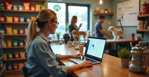 Atendente em pet shop pequeno