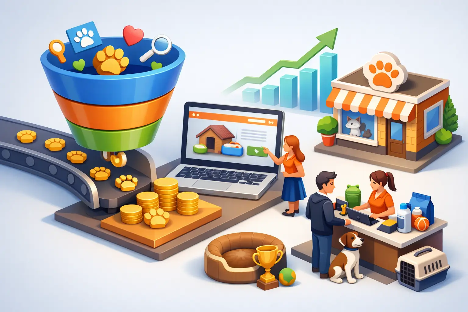 Funil de vendas para pet shop na prática