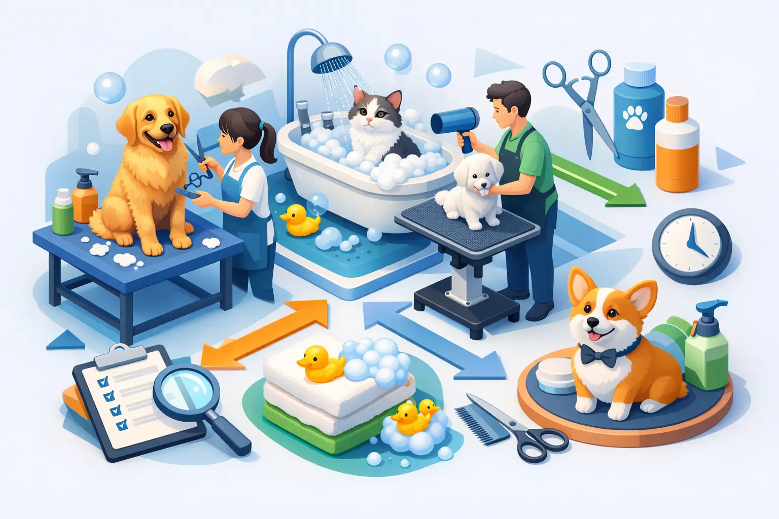 Guia de processos para banho e tosa eficaz