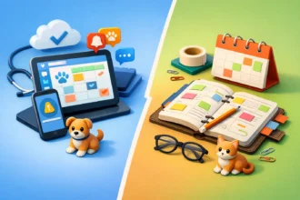 Agenda digital vs agenda manual veterinária