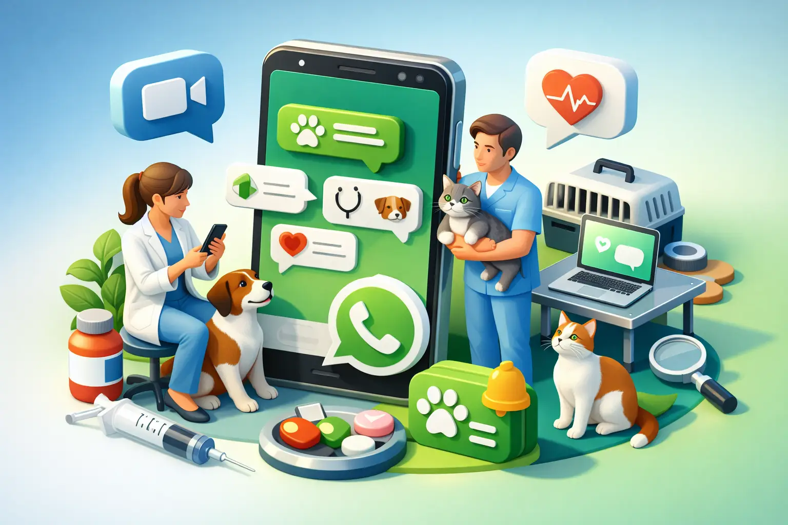 Guia de WhatsApp para veterinários na prática