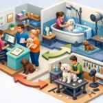 Como organizar o fluxo de banho e tosa
