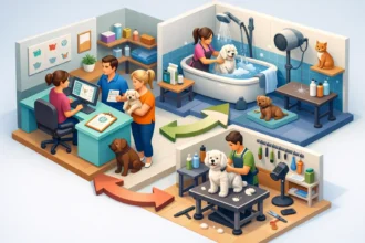 Como organizar o fluxo de banho e tosa