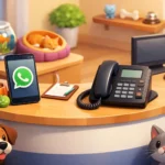 WhatsApp ou telefone na recepção para pet shops
